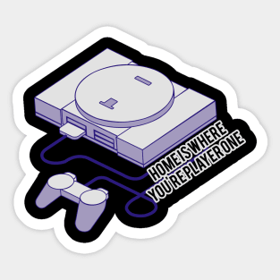 Retro Vintage Home Is Where You're Player One Gaming Console And Controller Sticker